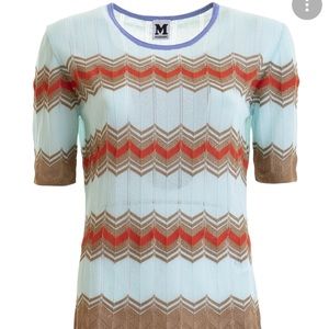 STUNNING M Missoni top: featuring a chevron pattern, and a gorgeous teal/orange